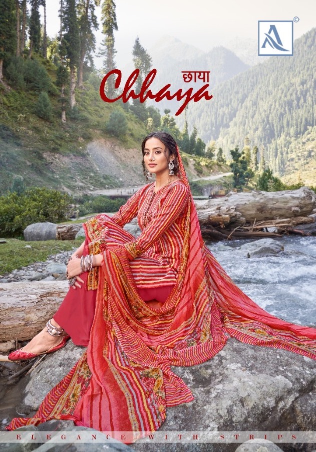 Alok Suits Chhaya Pure Wool Pashmina Digital Print With Thre...