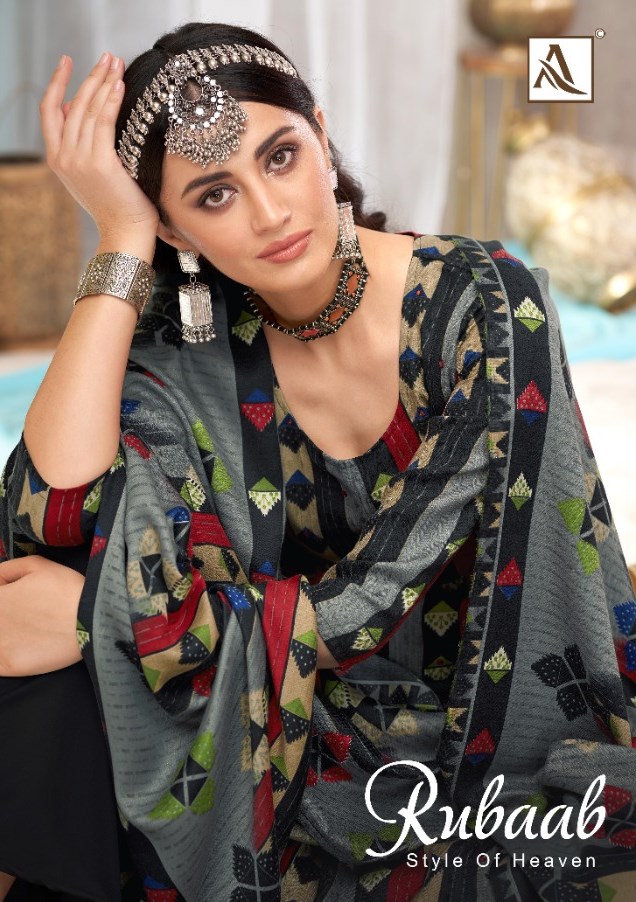 Alok Suits Rubaab Pure Wool Pashmina Designer Print With Fan...