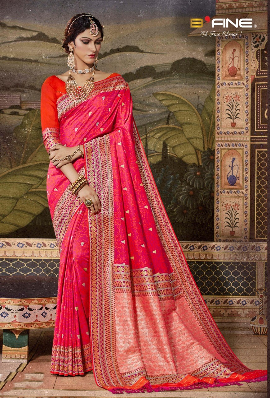 B Fine Banarasi Talkies Heavy Designer Traditional Silk Sare...