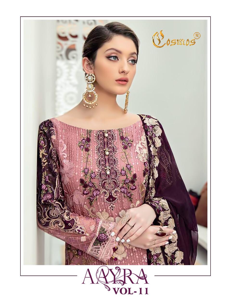 Cosmos Aayra Vol 11 Faux Georgette With Heavy Embroidery Wor...