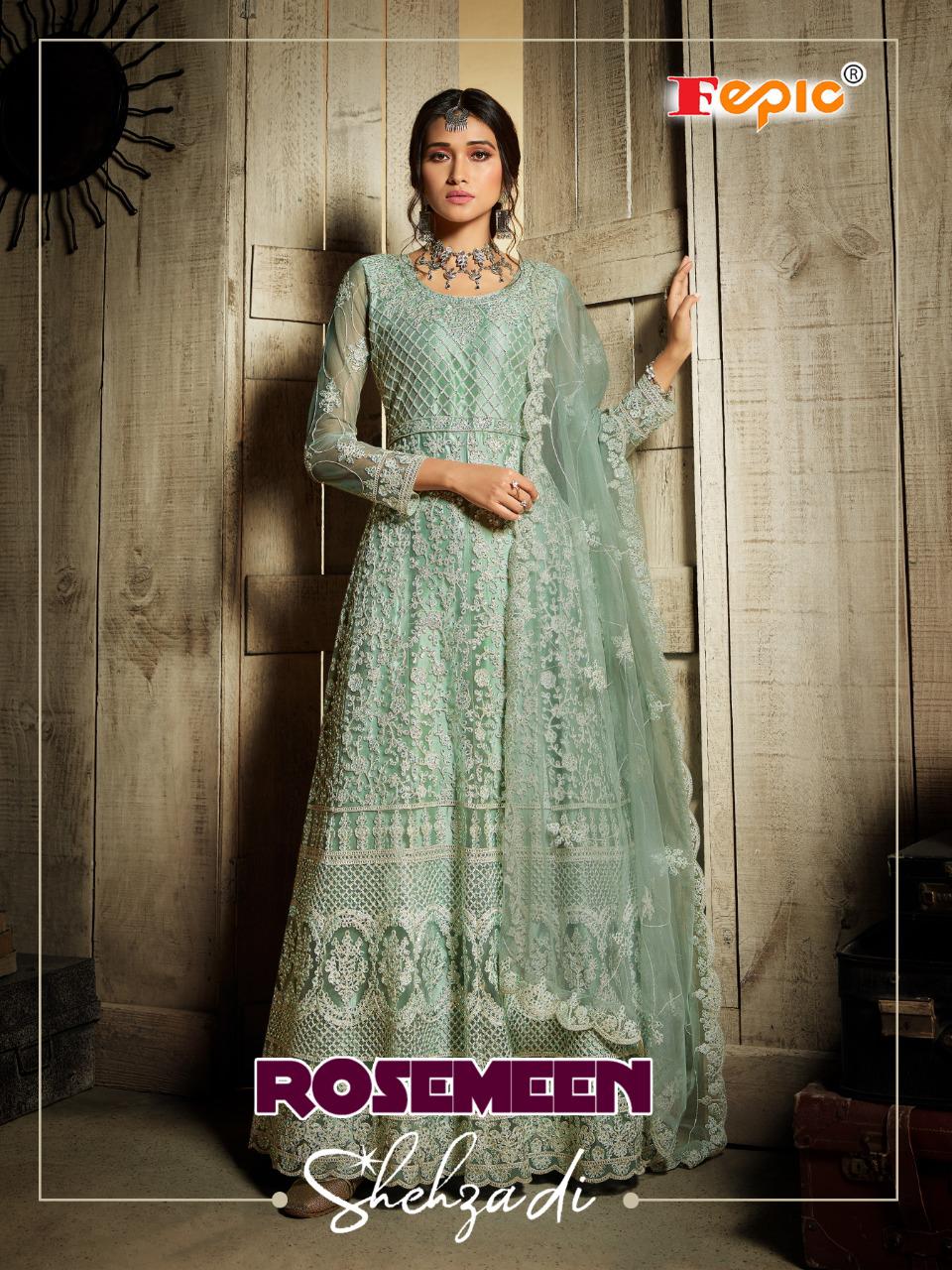 Fepic Rosemeen Shehzadi Heavy Designer Net With Heavy Embroi...