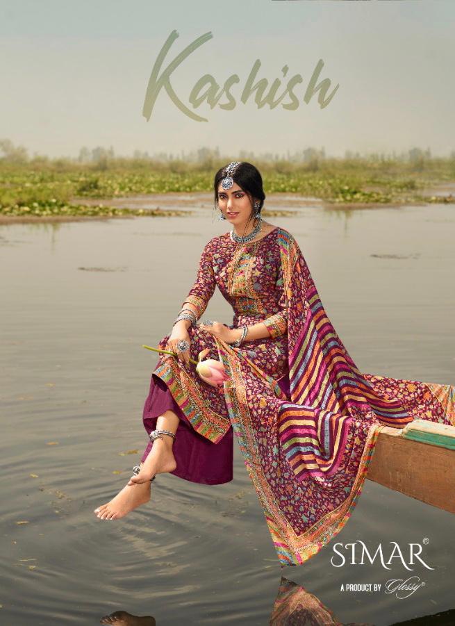Glossy Simar Kashish Designer Pure Viscose Muslin Silk With ...