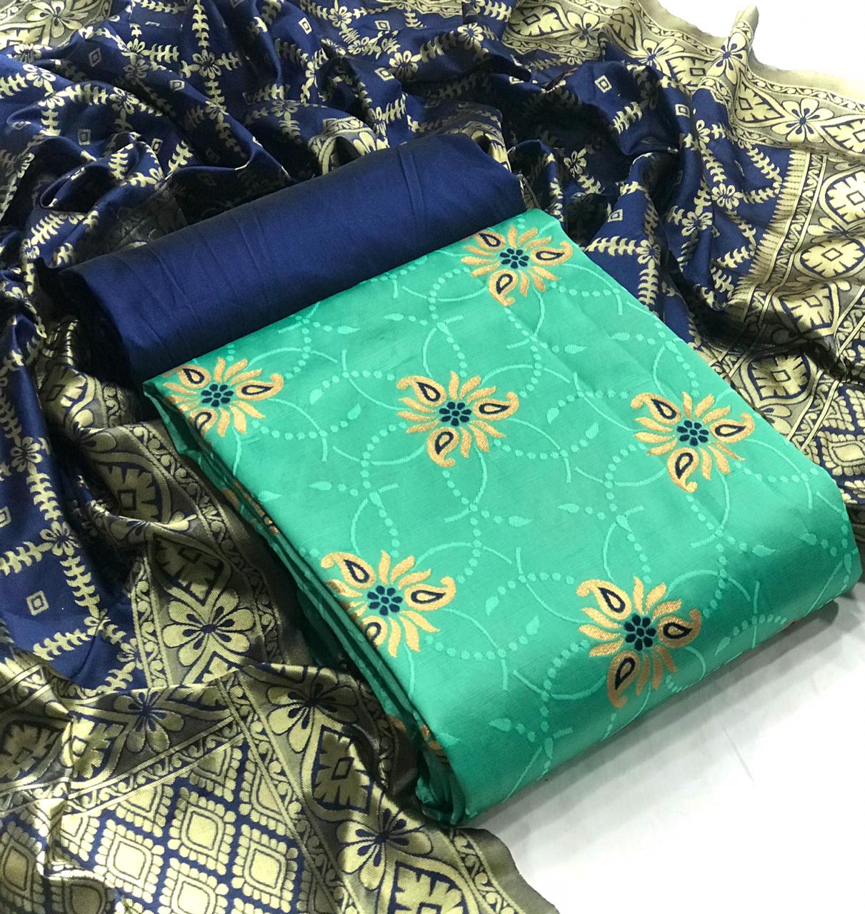 Banarasi Silk Colors Dress Materials At Best Price