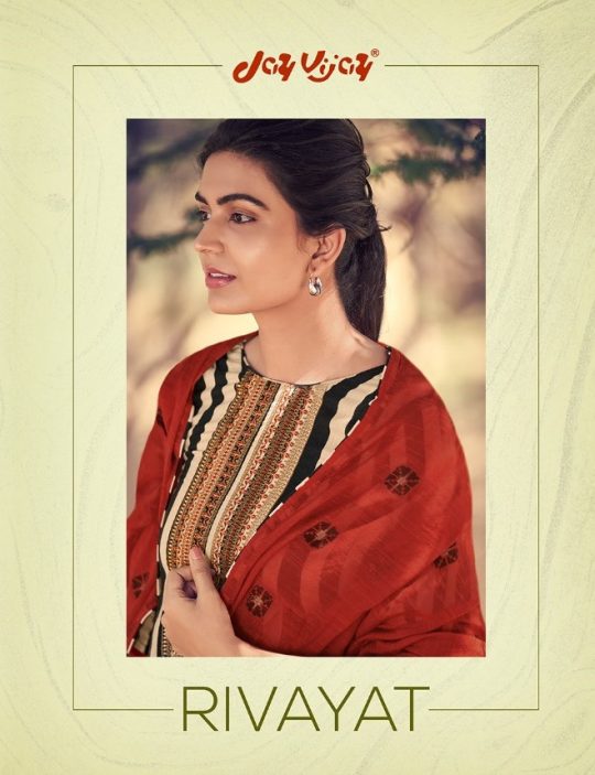 Jay Vijay Rivayat Designer Digital Printed Pashmina With Emb...