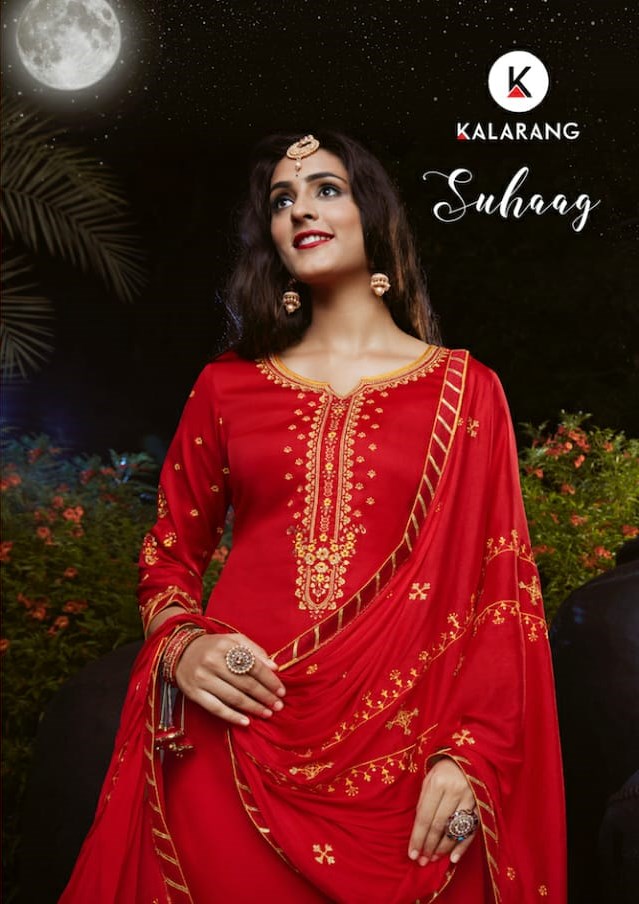 Kessi Fabrics Kalarang Suhaag Jam Silk Cotton With Embroider...