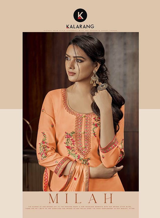 Kessi Fabrics Kalarang Milah Designer Jam Silk With Embroide...