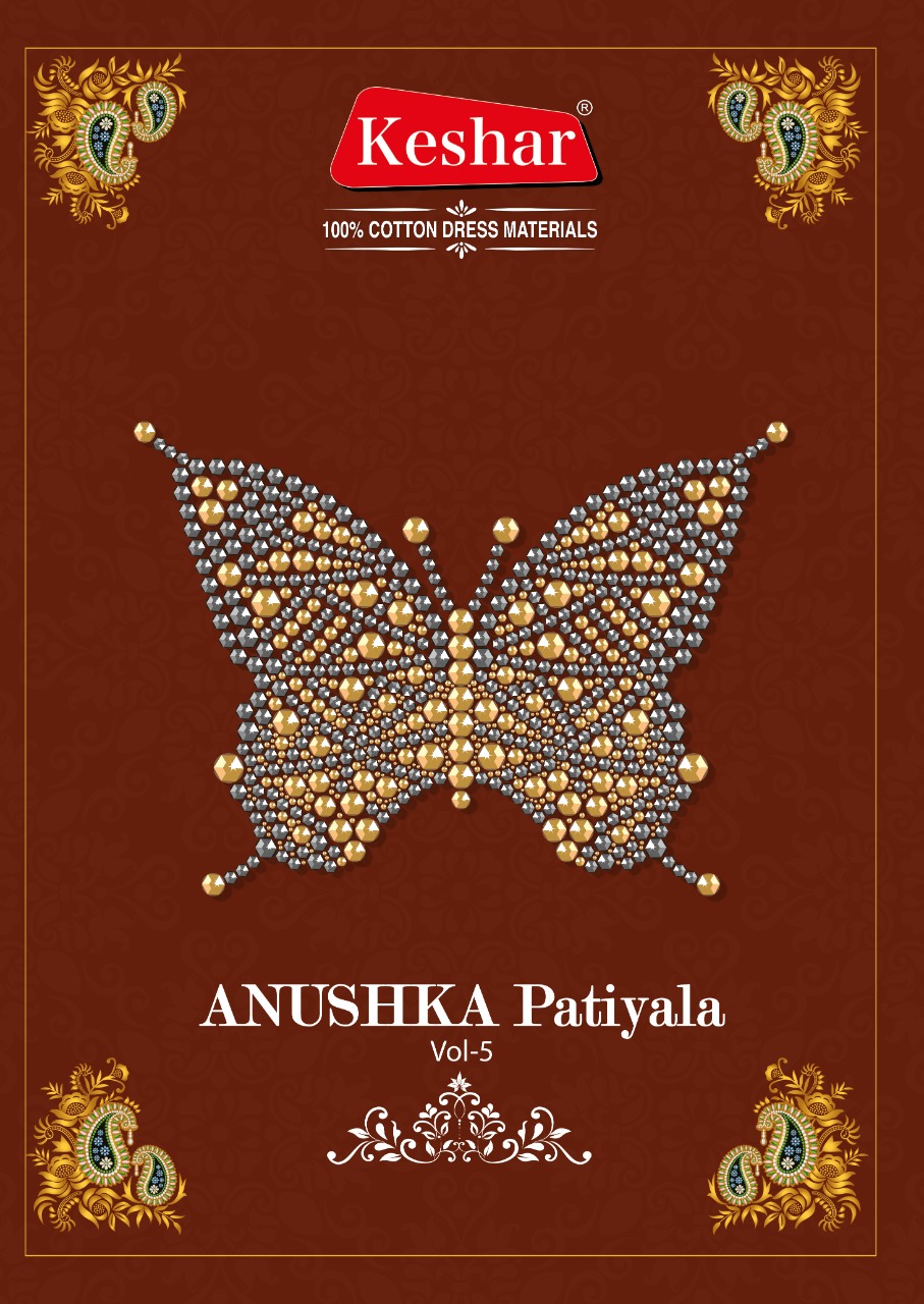 Keshar Anushka Patiyala Vol 5 Printed Pure Cotton Dress Mate...