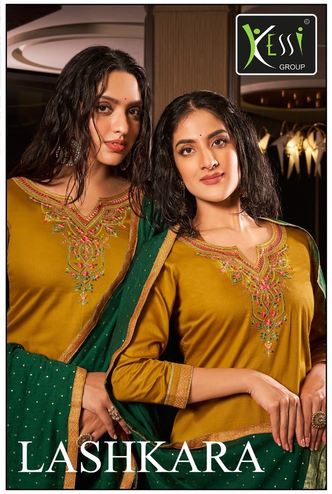 Kessi Fabrics Lashkara Pure Jam Silk With Embroidery Work Dr...