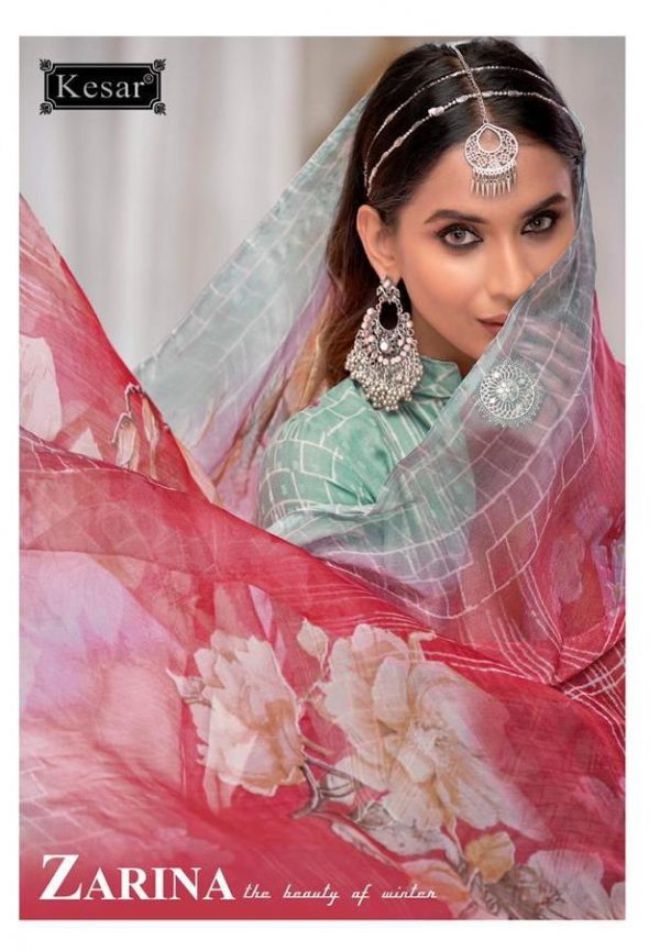 Kesar Karachi Zarina Printed Pure Pashmina Dress Material Co...