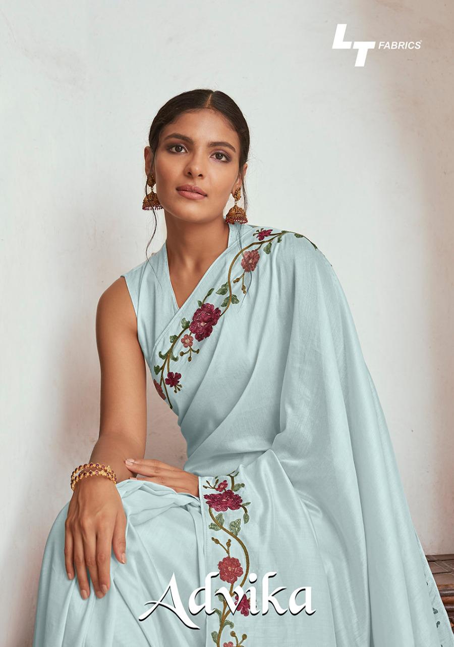 Lt Fabrics Advika Designer Soft Silk With Resham Embroidery ...