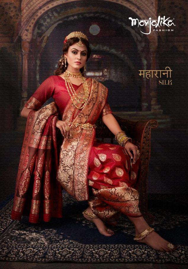Monjolika Fashion Maharani Silk Traditional Banarasi Silk Sa...