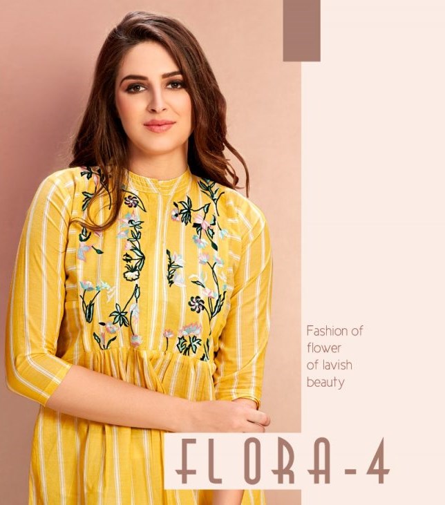 Mrigya Flora Vol 4 Cotton With Embroidery Work Readymade Sho...