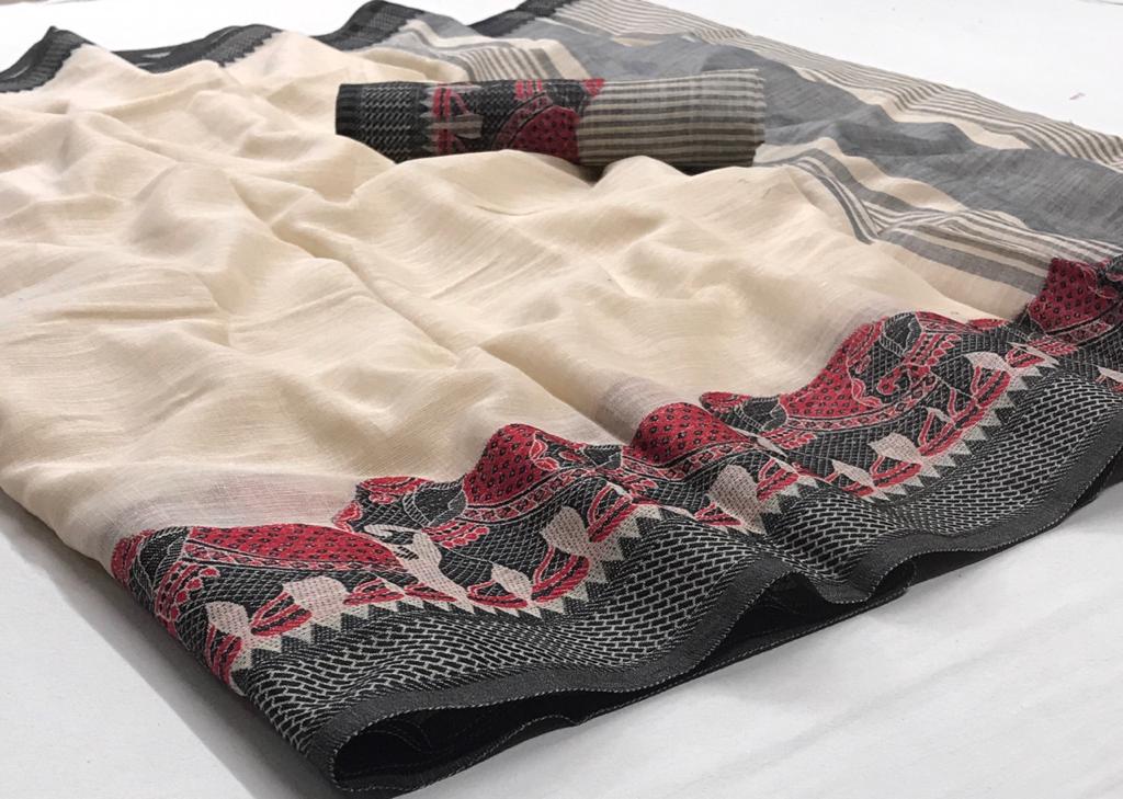 Mahawet Silk Designer Soft Linen Silk Sarees Collection At W...