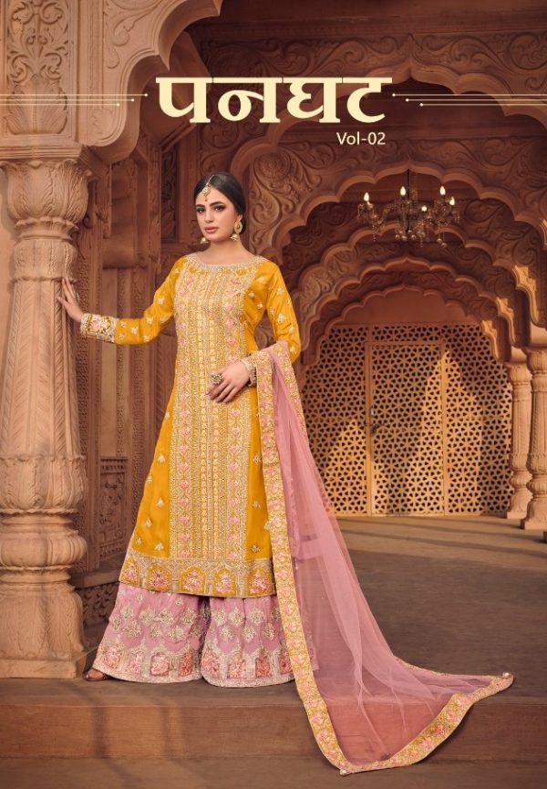 Kaara Suits Panghat Vol 2 Georgette With Heavy Embroidery Wo...