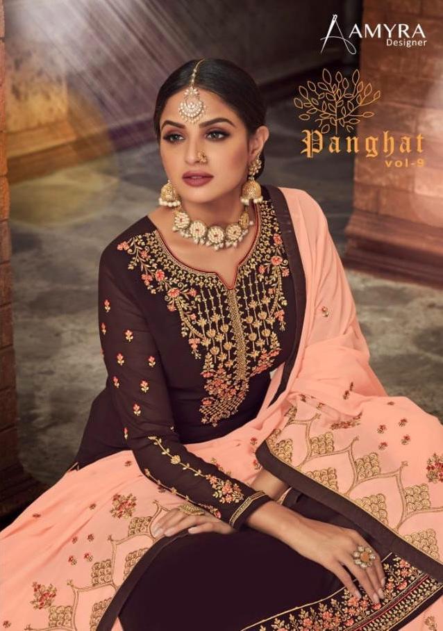 Amyra Designer Panghat Vol 9 Georgette With Heavy Embroidery...