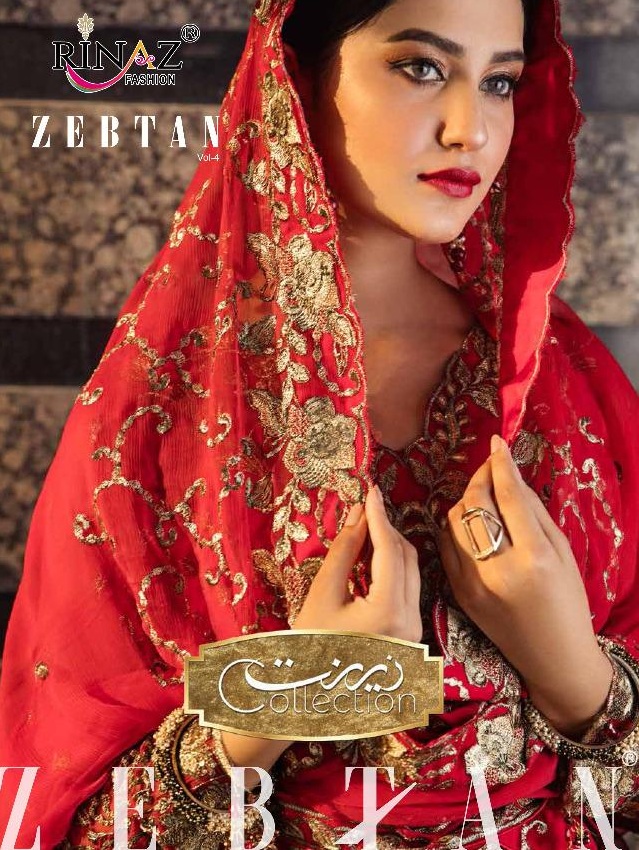 Rinaz Fashion Zebtan Vol 4 Faux Georgette With Heavy Embroid...