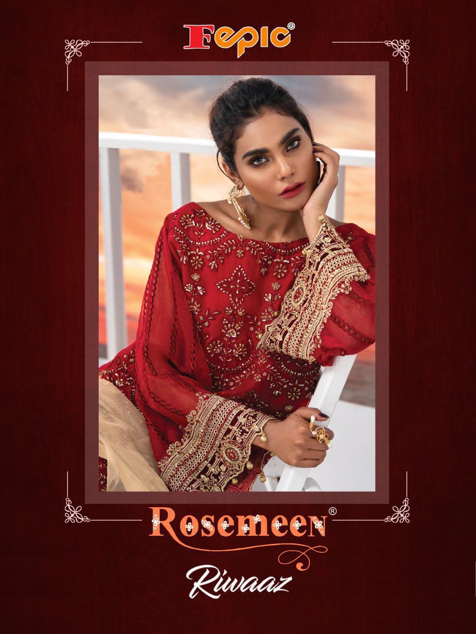 Fepic Rosemeen Riwaaz Georgette Organza Net With Embroidery ...