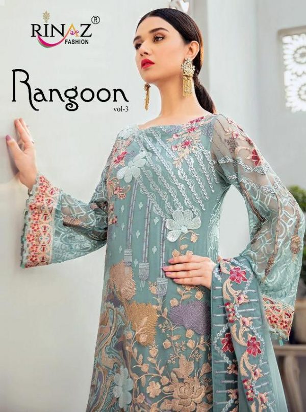 Rinaz Fashion Rangoon Vol 3 Faux Georgette With Heavy Embroi...