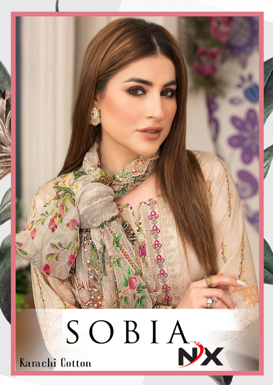 Sobia Nx Digital Printed Heavy Cotton Pakistani Dress Materi...