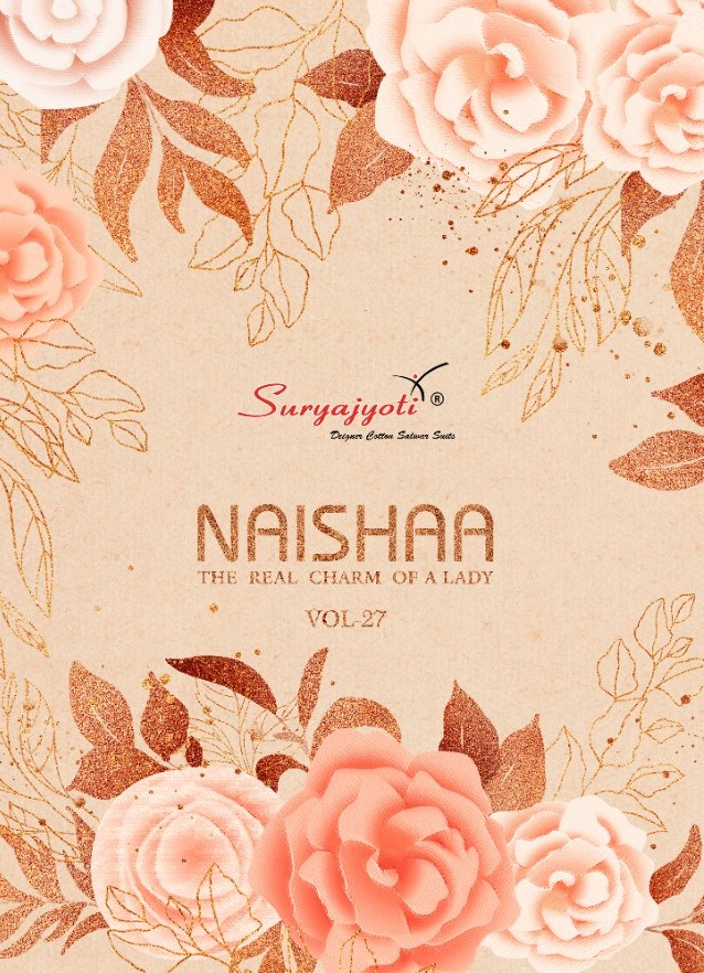 Suryajyoti Naishaa Vol 27 Printed Satin Cotton Dress Materia...