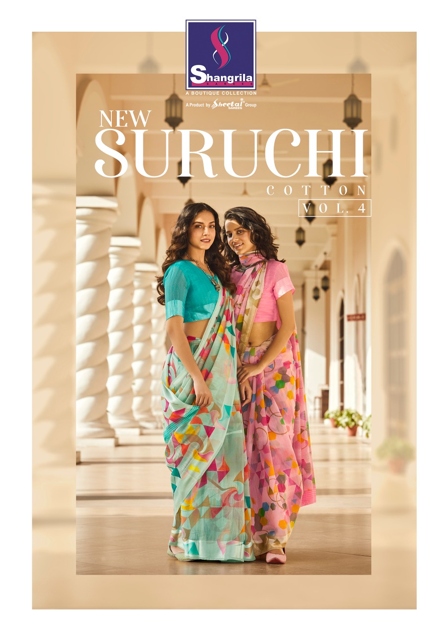 Shangrila Sarees Suruchi Cotton Vol 4 Printed Linen Cotton S...