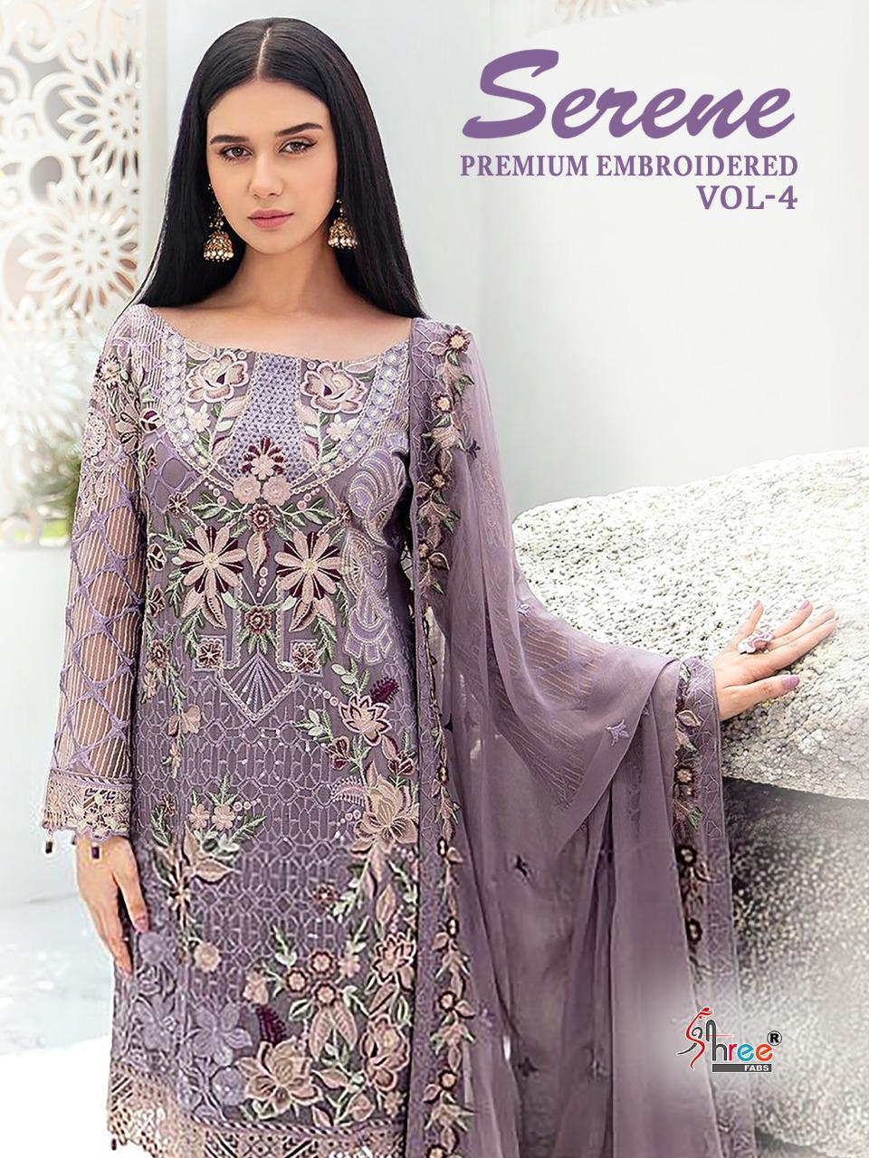 Shree Fabs Serene Premium Embroidered Vol 4 Georgette With H...