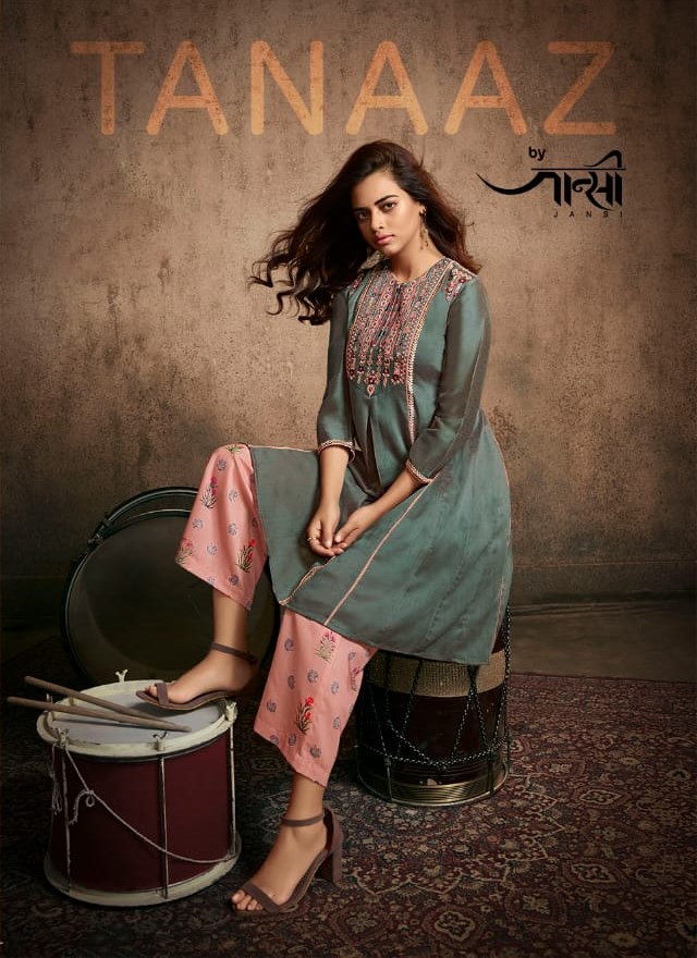 Tanaaz Jansi Designer Printed Berry Silk Dress Material Coll...