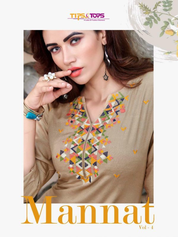 Tips And Tops Mannat Vol 4 Heavy Rayon Flex With Work Readym...