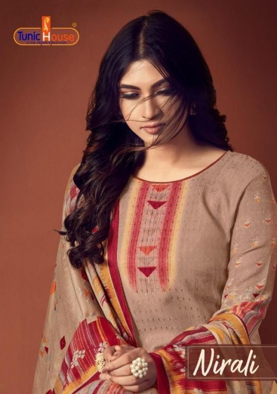 Tunic House Nirali Digital Printed Pure Woolen Pashmina Dres...