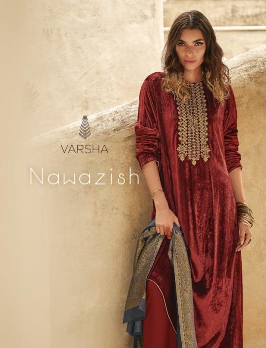 Varsha Fashion Nawazish Pure Velvet With Embroidery Work Dre...