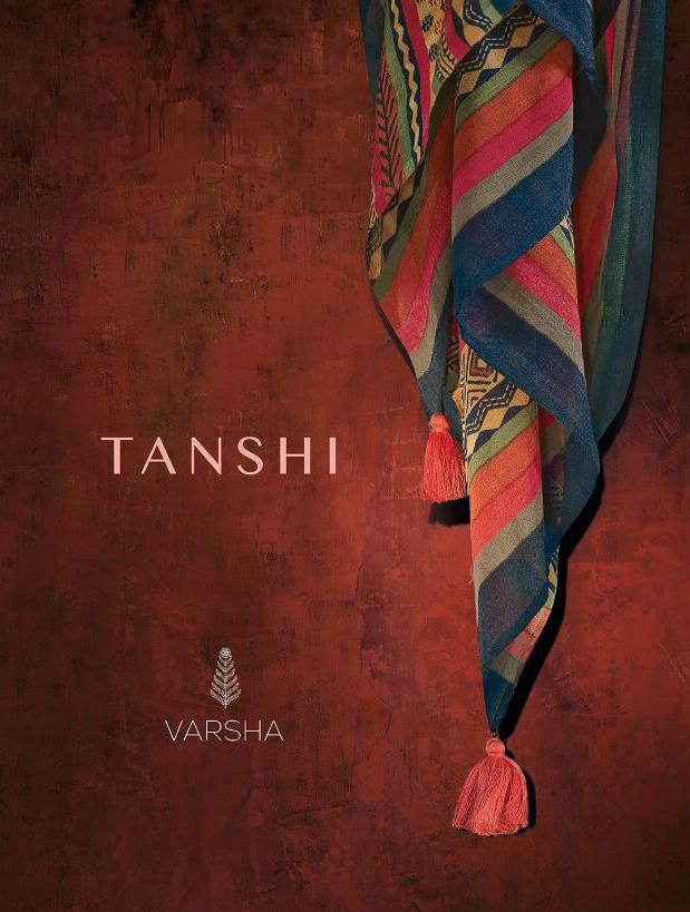 Varsha Fashion Tanshi Designer Khadi With Embroidery Work Dr...