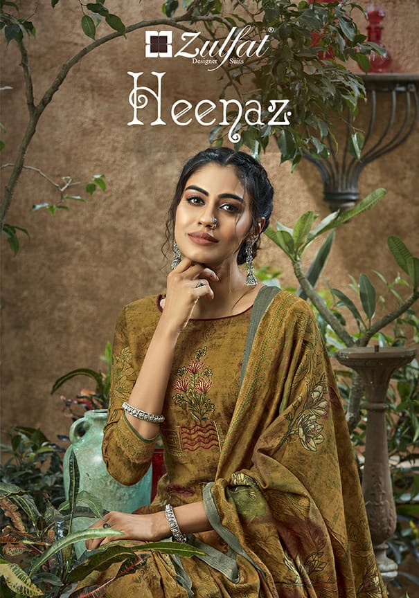 Belliza Designer Studio Zulfat Heenaz Pure Pashmina Print Wi...