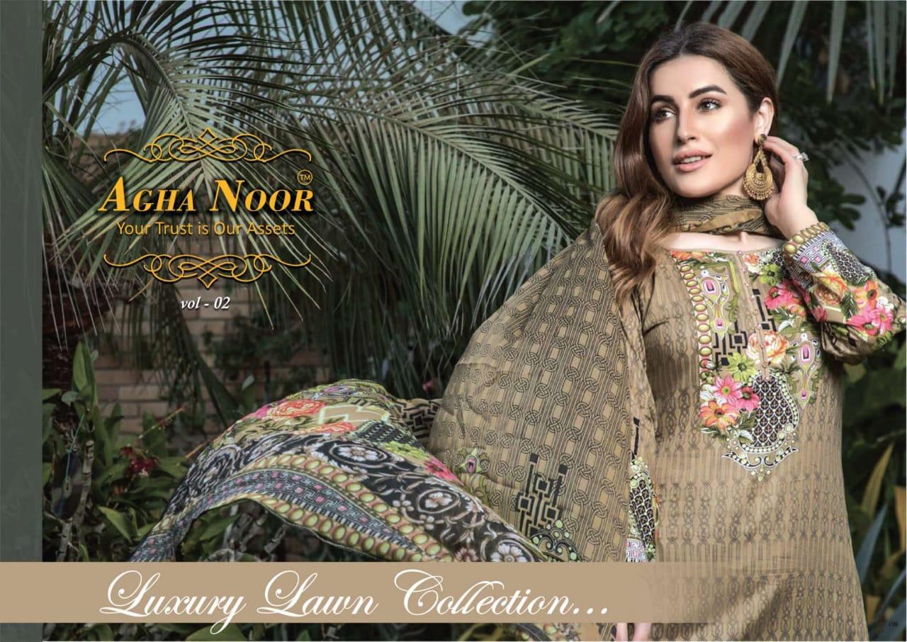 Agha Noor Vol 2 Luxury Lawn Collection Printed Lawn Collecti...