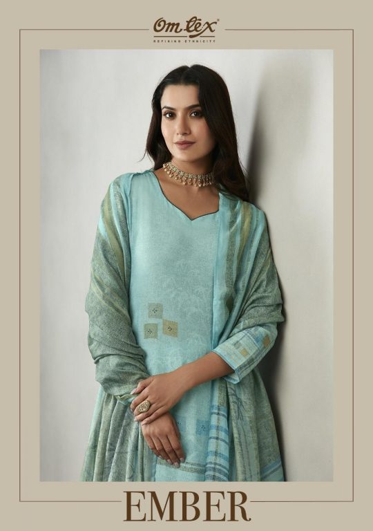 Omtex Amber Digital Printed Pashmina With Handwork Dress Mat...