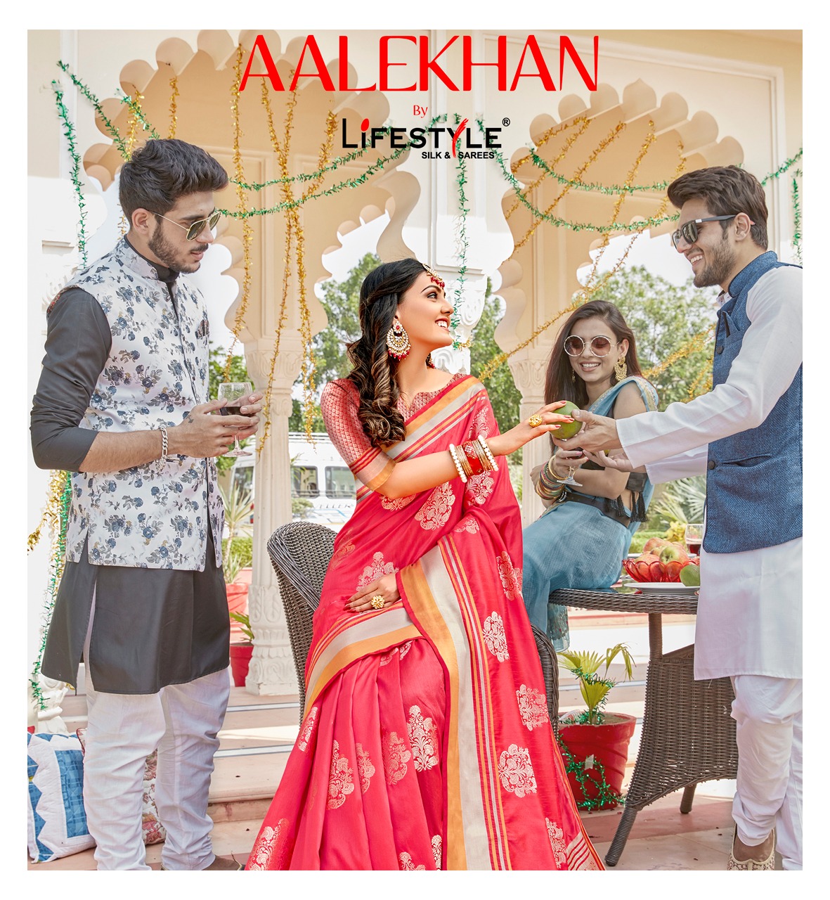 Lifestyle Sarees Aalekhan Traditional Crystal Silk Sarees Co...