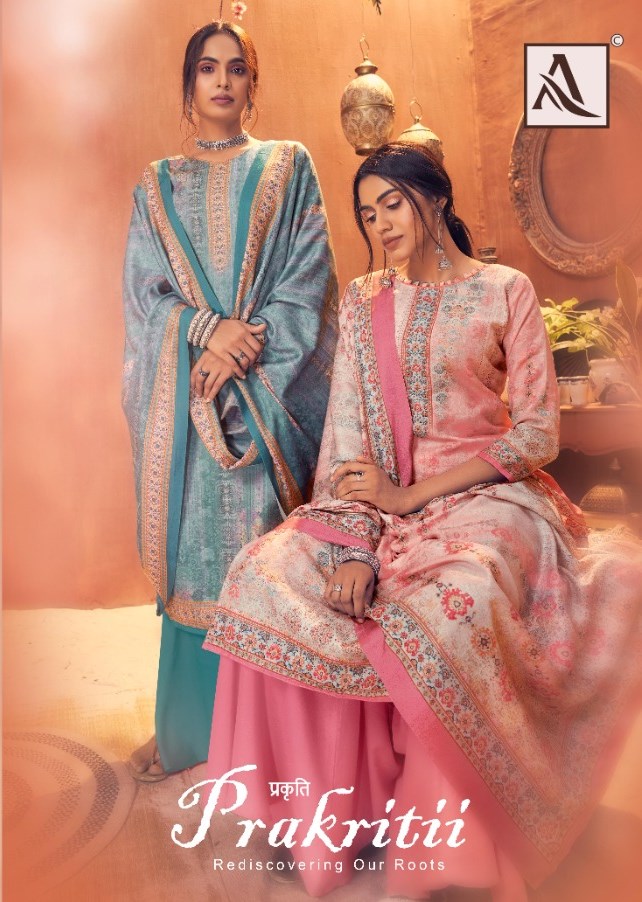 Alok Suits Prakritii Pure Wool Pashmina Digital Print With S...