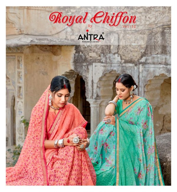 Antra Royal Chiffon Vol 12 Printed Chiffon Sarees Collection...