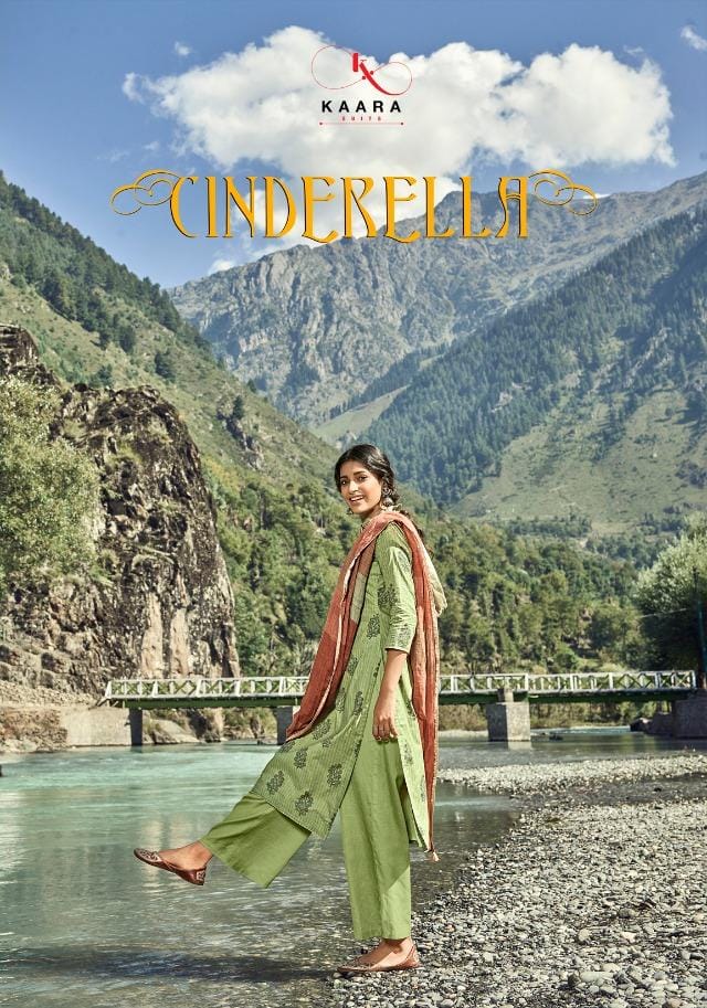 Kaara Suits Cindrella Printed Pure Pashmina Dress Material C...