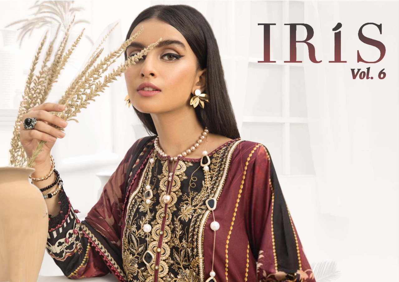Iris Vol 6 Printed Pure Cotton Pakistani Dress Material Coll...