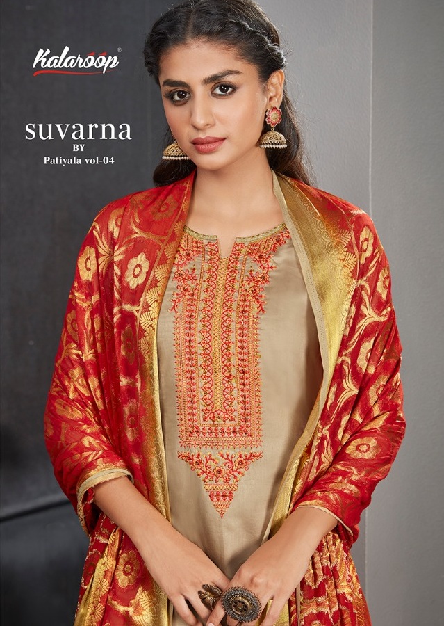Kessi Fabrics Kalaroop Suvarna By Patiala Vol 4 Gold Foil Pr...