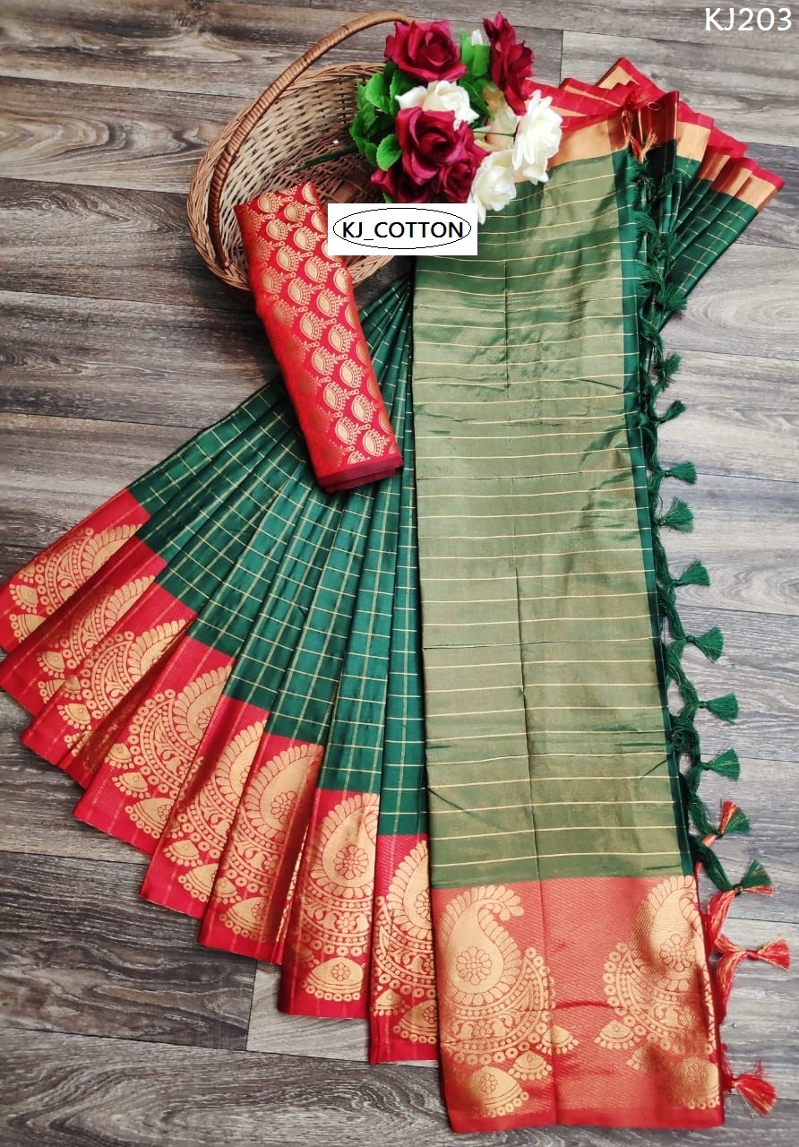 Kj Cotton Vol 15 Soft Cotton Silk Sarees Collection At Whole...