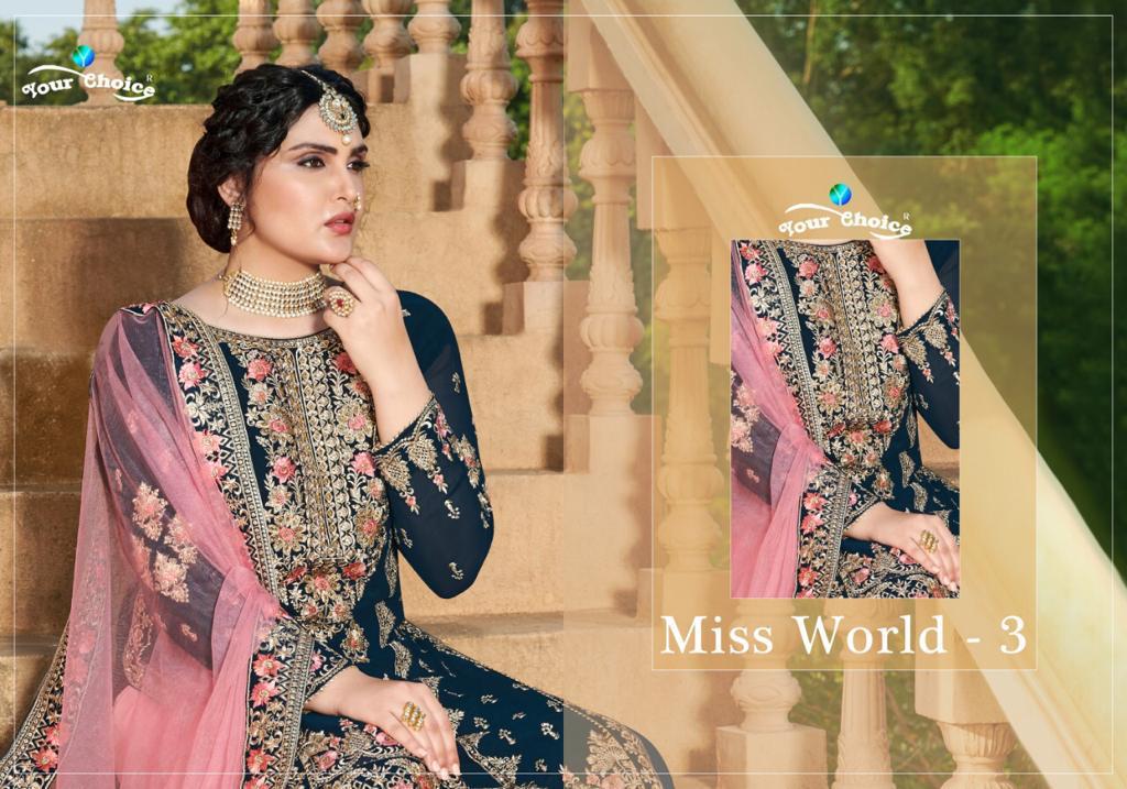 Your Choice Miss World Vol 3 Designer Georgette With Heavy E...