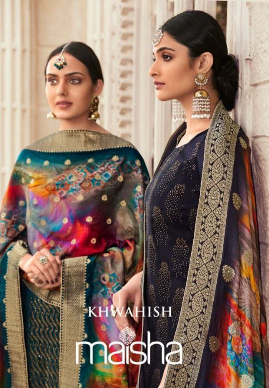Maisha Khwahish Designer Pure Silk With Diamond Work Dress M...