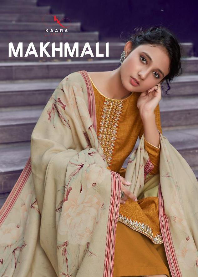 Kaara Suits Makhmali Printed Pashmina With Embroidery Work D...