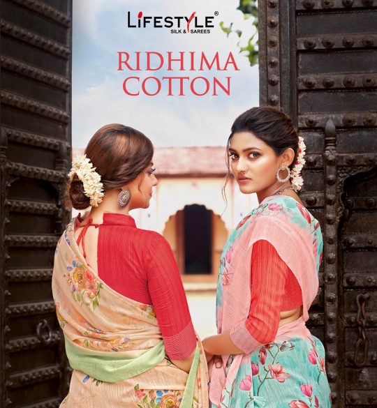 Lifestyle Sarees Ridhima Cotton Printed Cotton Silk Sarees C...