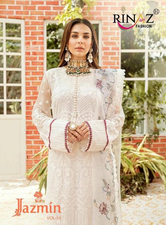 Rinaz Fashion Jazmin Vol 14 Faux Georgette With Heavy Embroi...