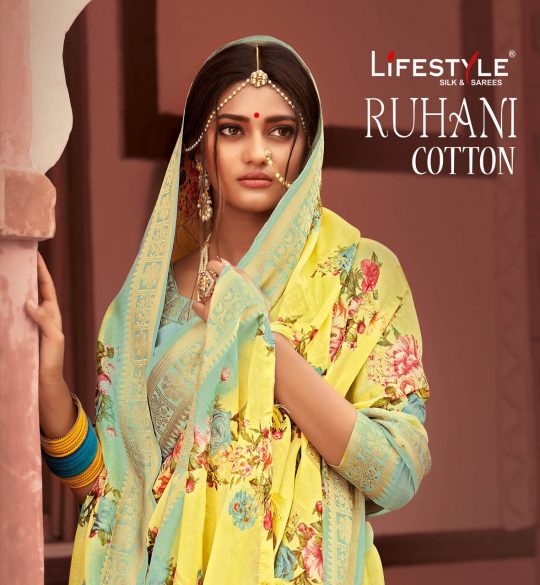 Lifestyle Sarees Ruhani Cotton Designer Printed Cotton Silk ...
