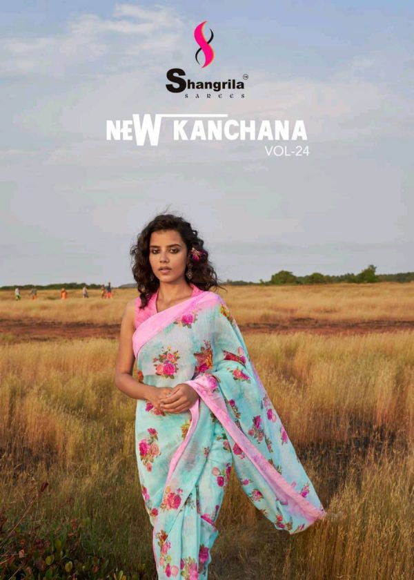 Shangrila Sarees New Kanchana Vol 24 Printed Linen Cotton Sa...