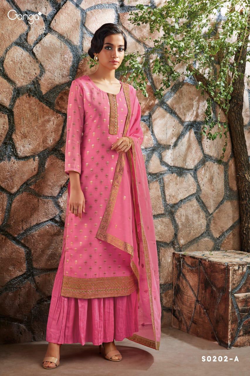 Ganga Vaani Pure Silk Jacquard With Heavy Embroidery Handwor...