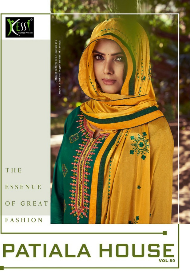 Kessi Fabrics Patiala House Vol 80 Cotton Satin With Embroid...